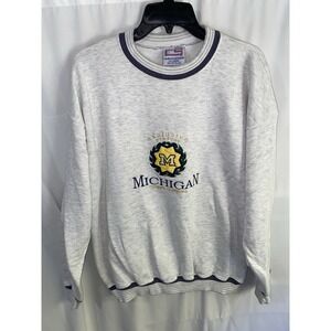 Vintage University Michigan Wolverines Sweatshirt Embroidered Crewneck XL USA